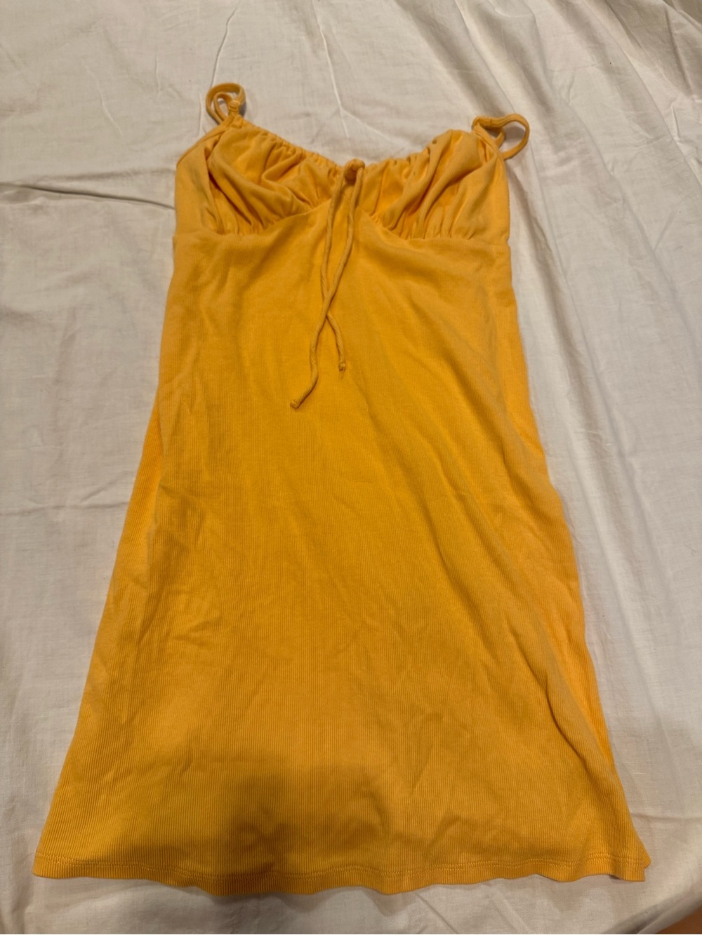 american eagle Yellow Sleeveless Tie-Front Summer Dress